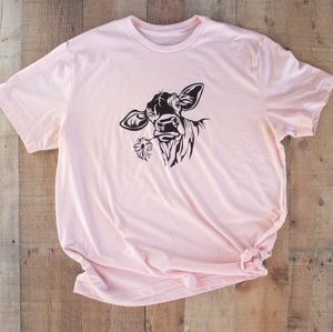 Floral cow tshirt